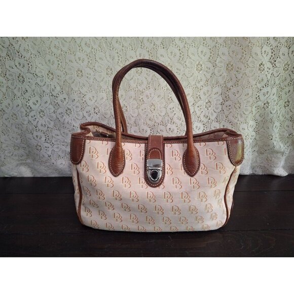 Dooney & Bourke Signature DB Double Handle Tote w/ Shoulder Strap-Pre-owned Good - Picture 1 of 10